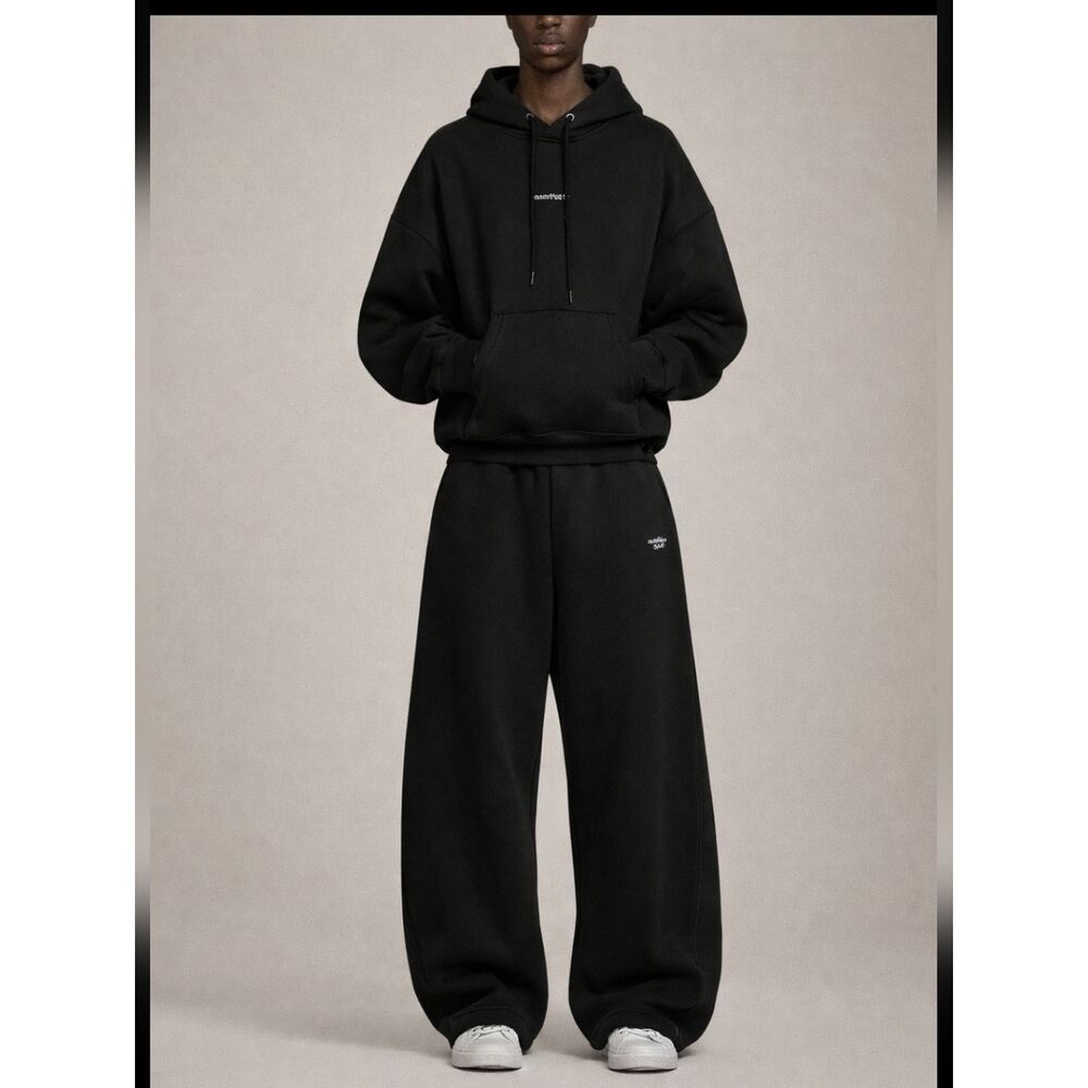 3376 New Aelfric Eden Soufflé Baggy Cloud Hoodie Sets Sz Large Black